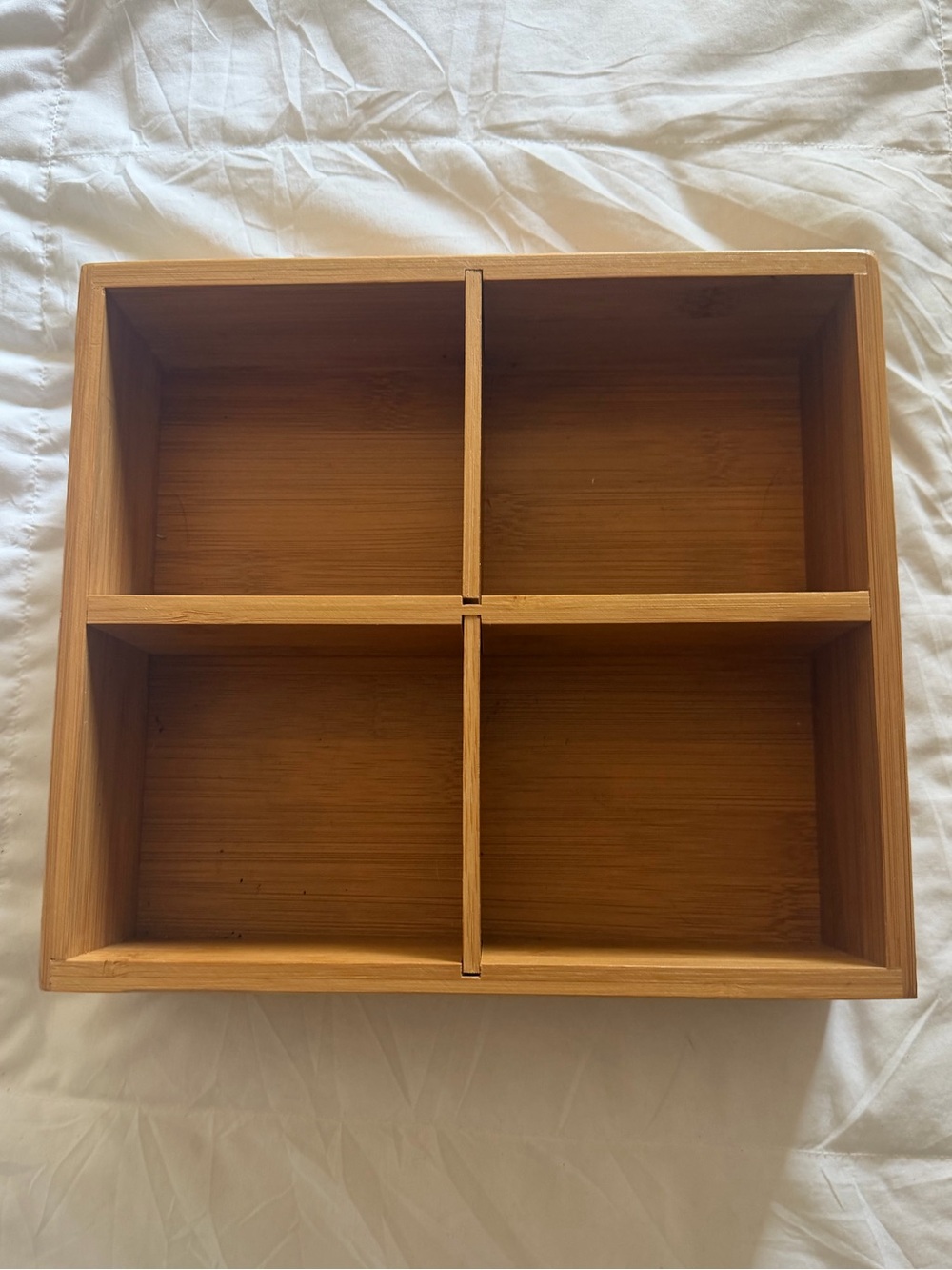 🎋 Bamboo Wood 4-Compartment Organizer Tray
